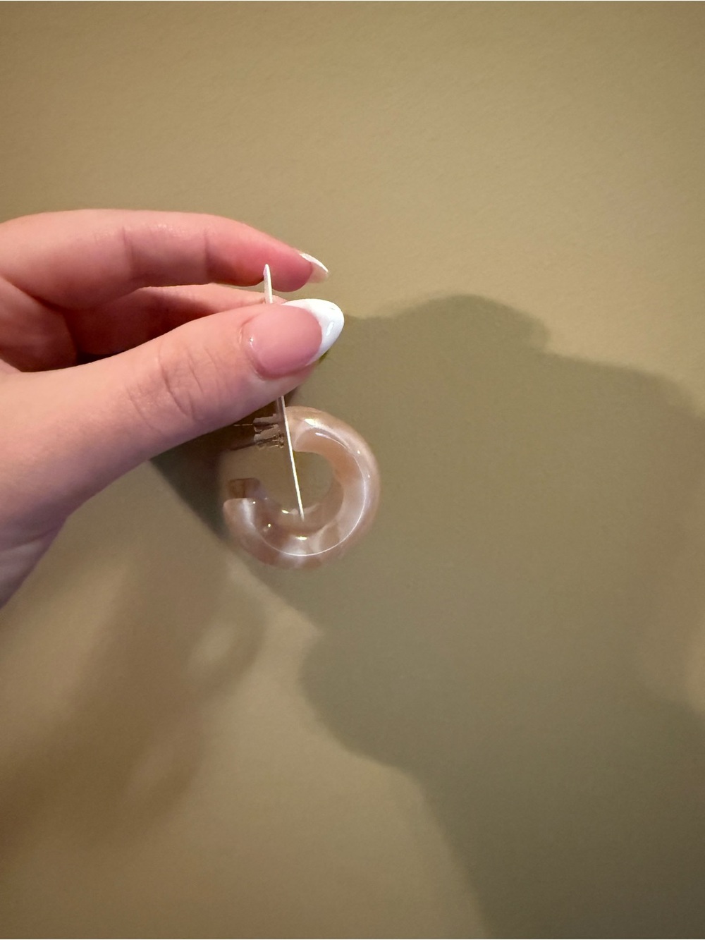 Beige Resin Hoops - Picture 2 of 2